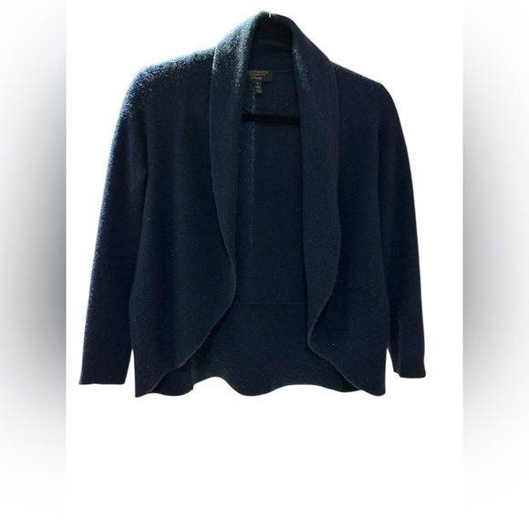 Charter Club Navy Cashmere Cardigan - Picture 3 of 4